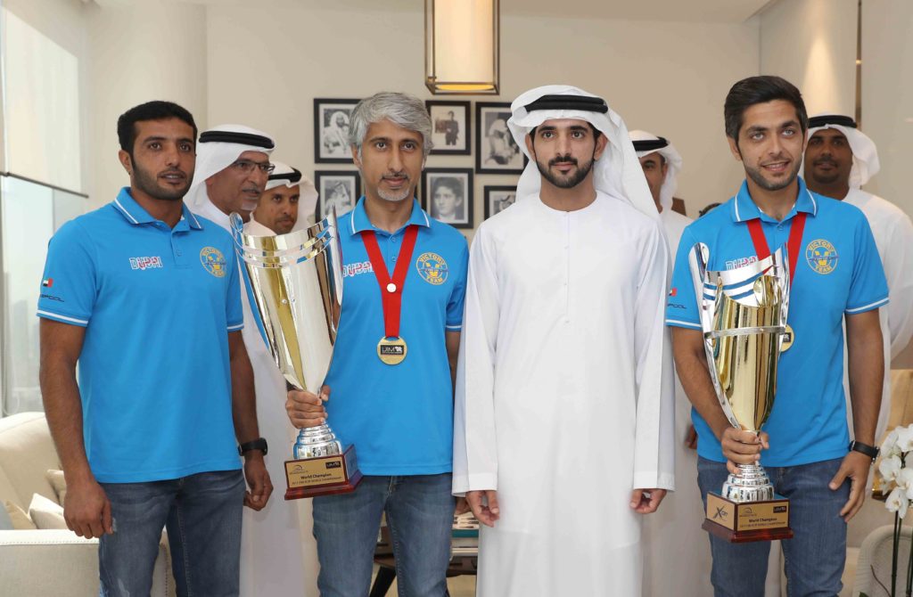 Hamdan bin Mohammed receives Victory Team XCAT